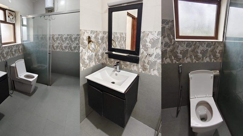 Aakran Cottage bathroom with shower enclosure and toilet
