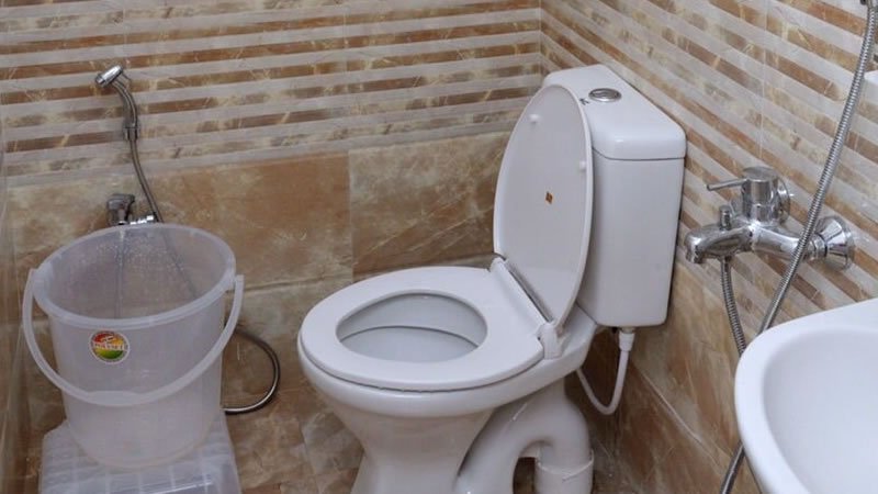 Attached bathroom with western toilet