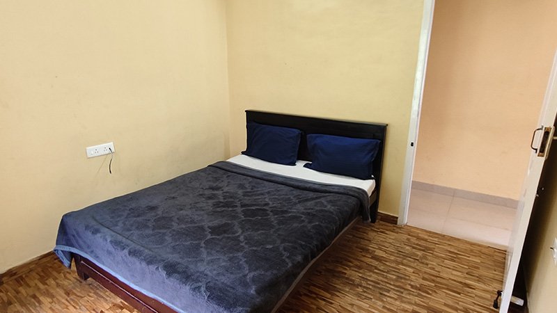 Bedroom with double bed and clean interiors