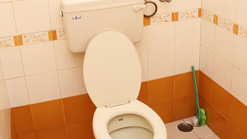 Clean western toilet bathroom