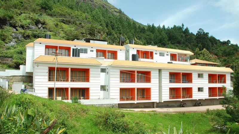 Mountain view hotel building
