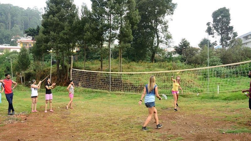Outdoor volleyball court