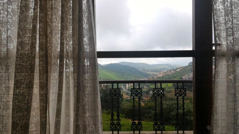 Balcony with mountain view